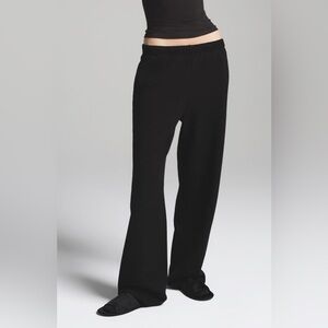 Skims Cotton Fleece Straight Leg Boyfriend Sweatpants Lounge Cozy Black Size 4X